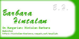 barbara hintalan business card